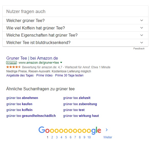 fragen in serps