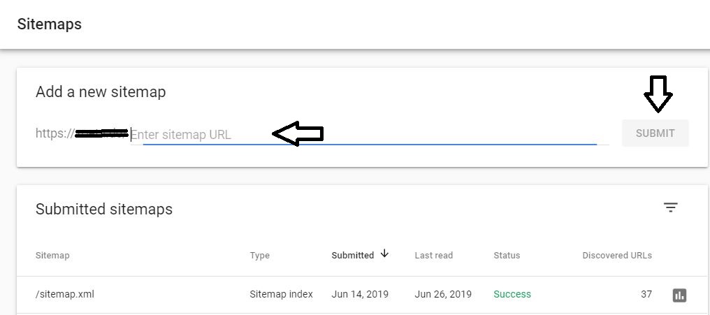 sitemaps google search console