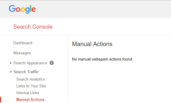 google manual actions