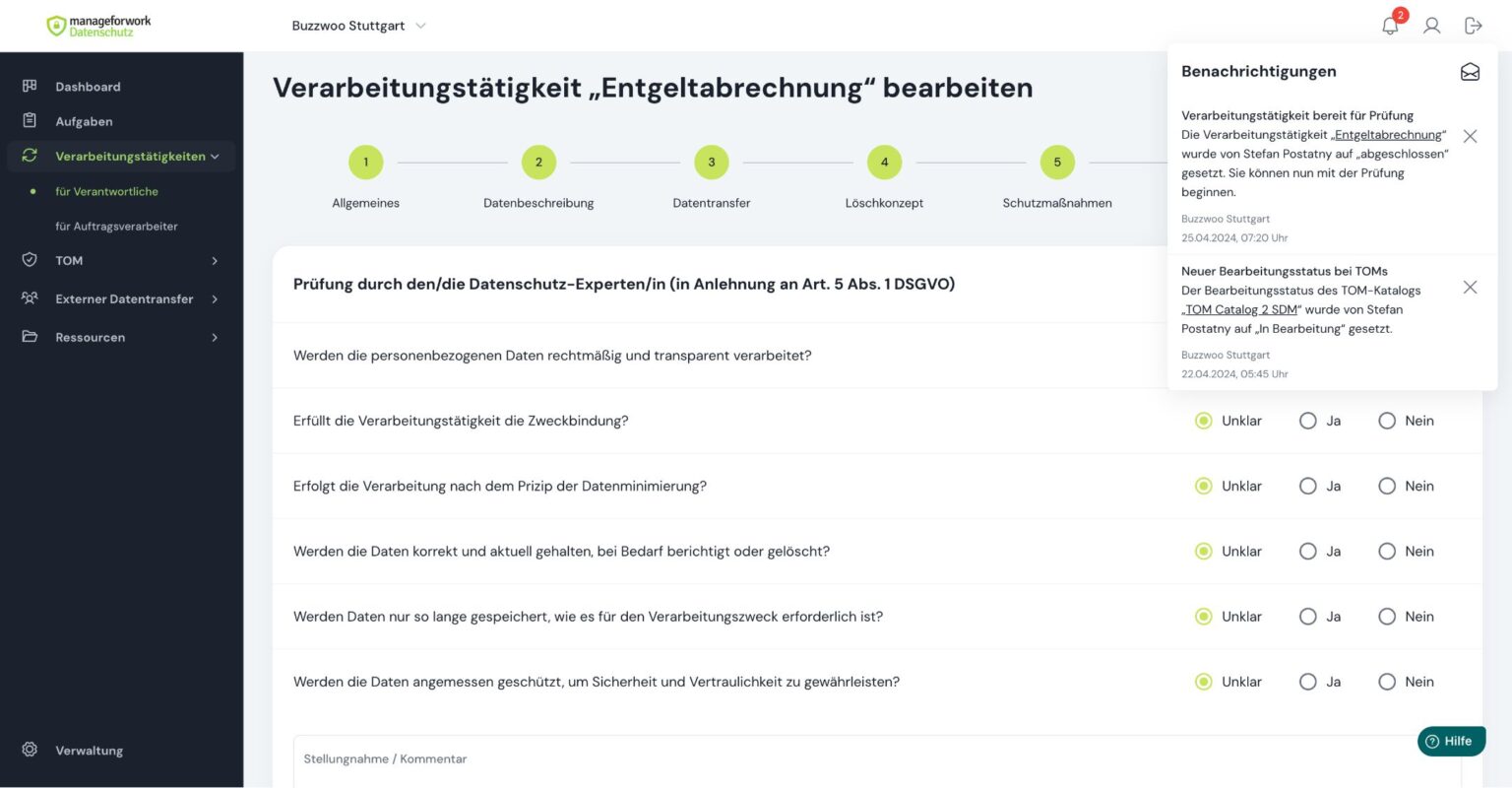 manageforwork | Datenschutz